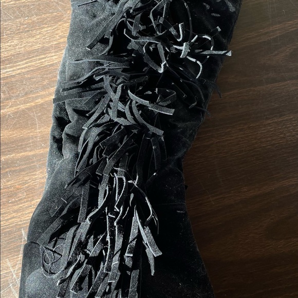 NWT black suede wedge boot - Picture 3 of 3